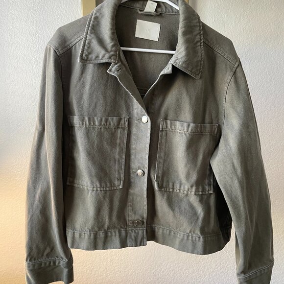 H&M Womens Olive Green Utility Jacket – Size L - Picture 1 of 5